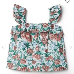 Janie and Jack Floral Flutter Strap Top